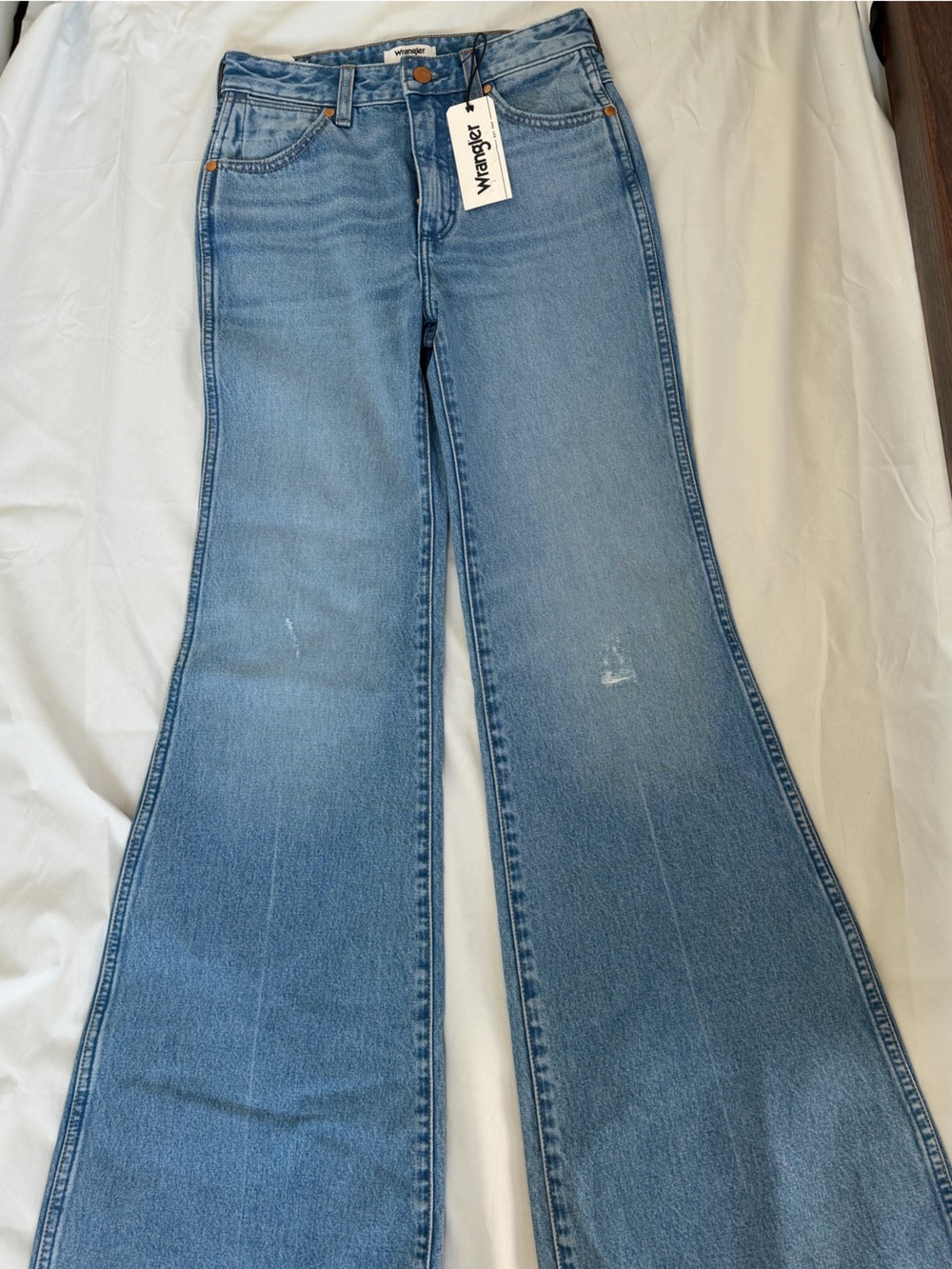Wrangler Women's Light Blue Wide Leg Flare Jeans